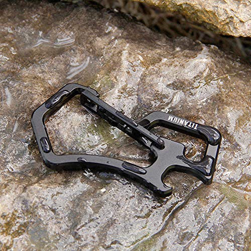 Grampo, Andoer Multitool Titanium Carabiner Keychain Chaveiros clipes com abridor de garrafas