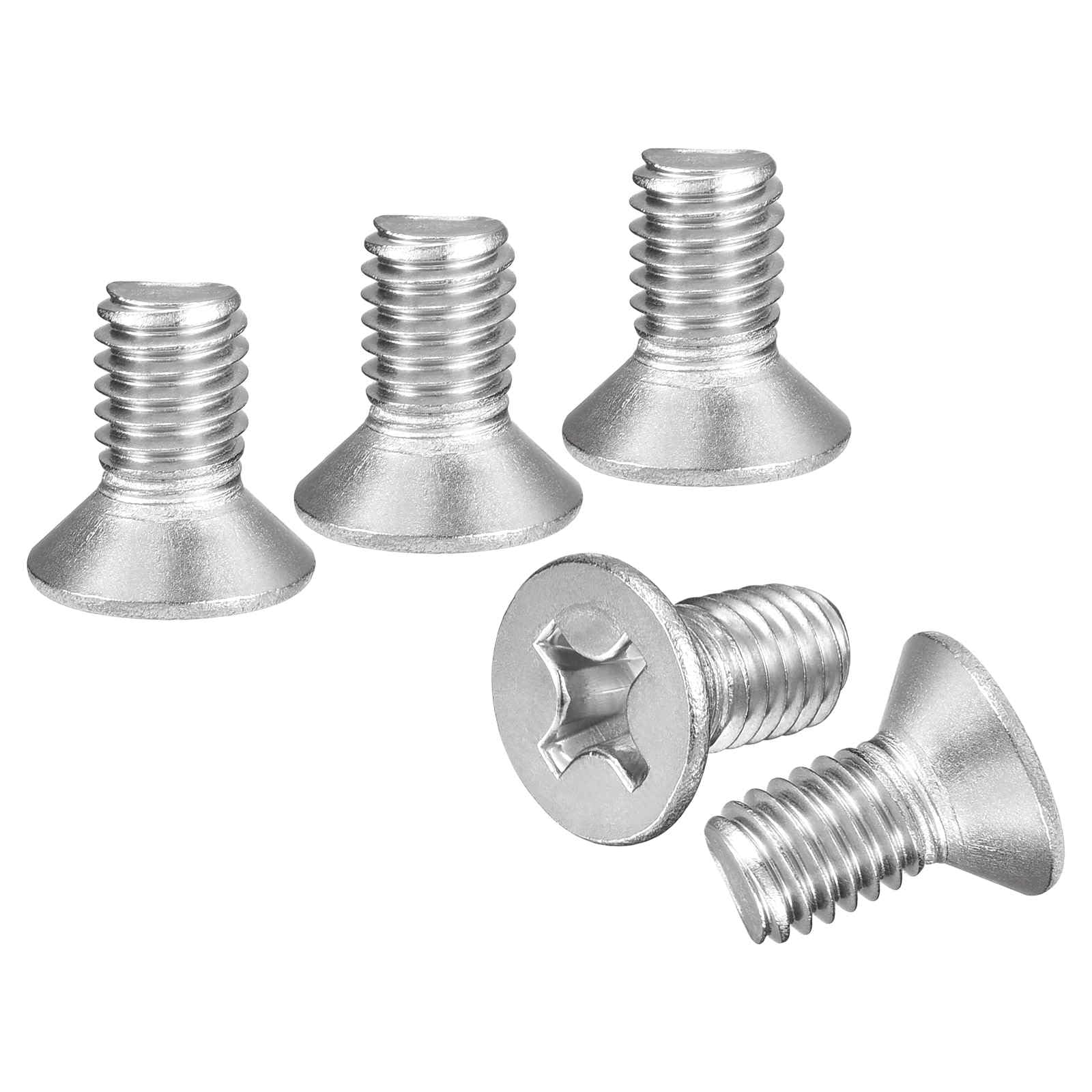 DTGN M6-1x12 Phillips Countersunk Machine Bolts - 50pcs - Good for Furniture and Machinery - 304 Stainless Steel Flat Head Machine Screws Bolts - Silver โ image 1