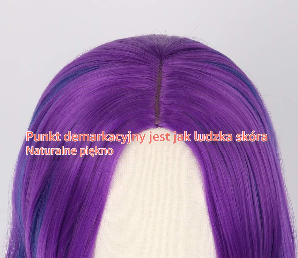 Topcosplay złe peruki dla dzieci 3 dla dziewczynek długie falowane niebieski fioletowy peruka dla dzieci kostium