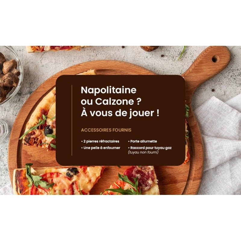 BELDEKO Four à Pizza Gaz DIEGO Pierre Tournante 400°C - Marque Française