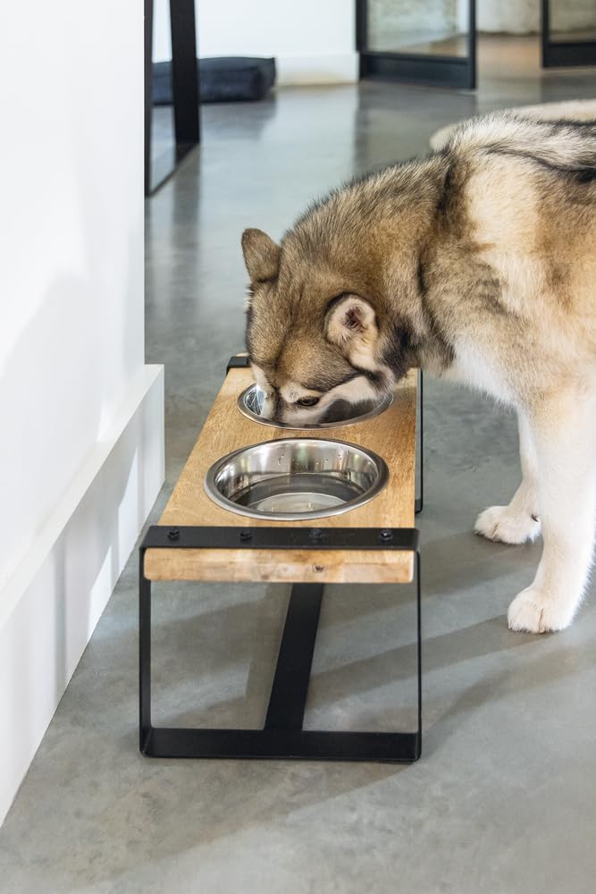 Designed by Lotte Karinto, Dinerset Hund, Holz/Metall, Inkl. 2 Napfen