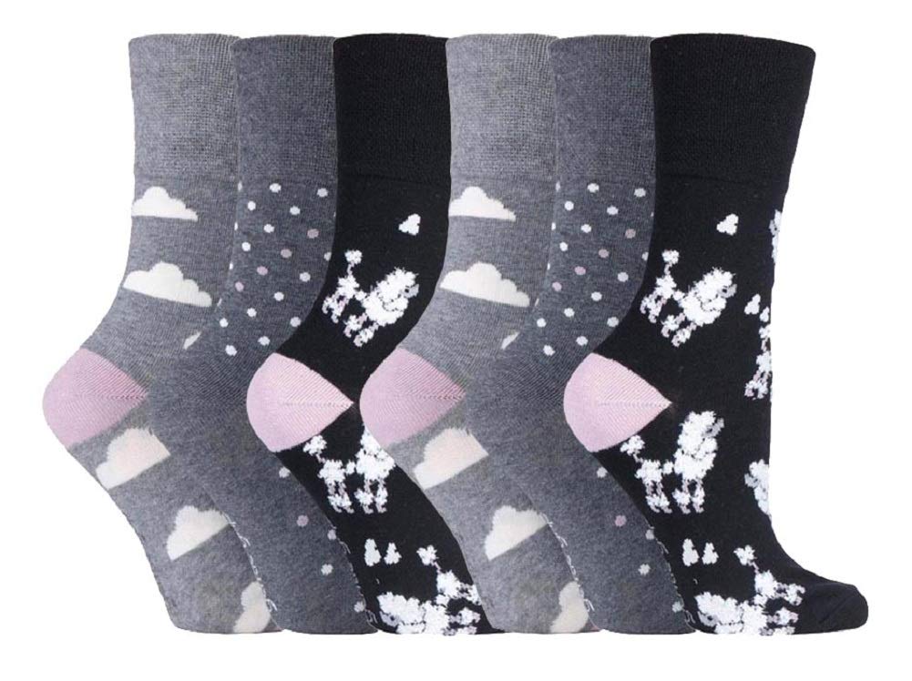 SOCKSHOP Gentle Grip - Women's Socks - Cotton - Grey - Size 4-8