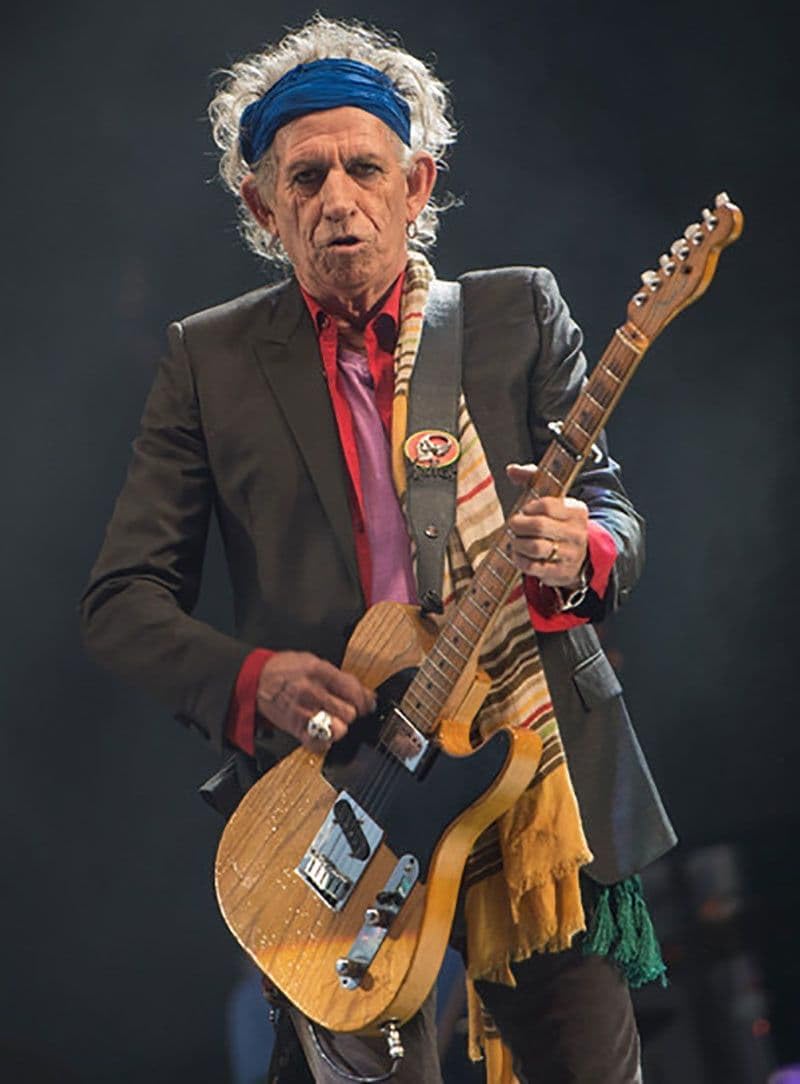 Keith Richards (The Rolling Stones) - Miniatur-Gitarren-Replik – Musikgeschenke – handgefertigte Verzierung