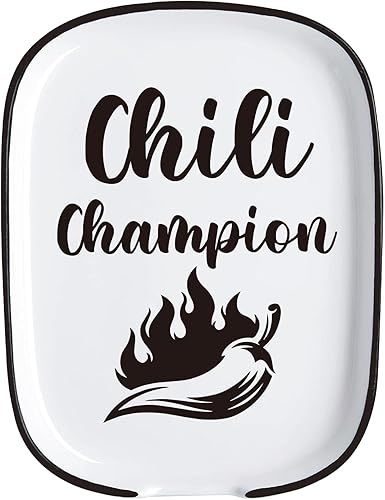 Remifala Soporte de cuchara de cerámica para encimera superior de la estufa de cocina, divertido soporte para cuchara de campeón de chile resistente
