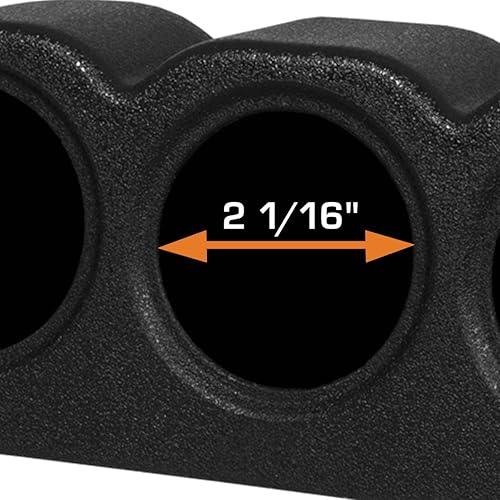 Miniatura 4 de GlowShift Consola universal negra de triple calibre para salpicadero, se adapta a cualquier marcamodelo, plástico ABS, se monta (3) medidores de