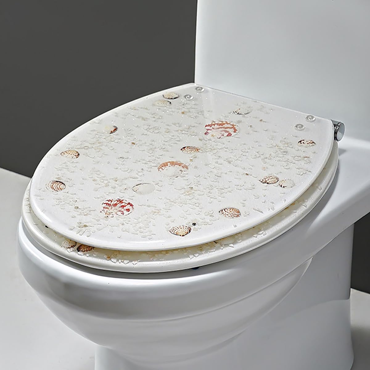 Ldhsjh B Transparent Resin Toilet Seat, Quiet Close Hinges, Adjustable, Lightweight, Durable, Portable, User-Friendly, Compact, Soft, Slamming