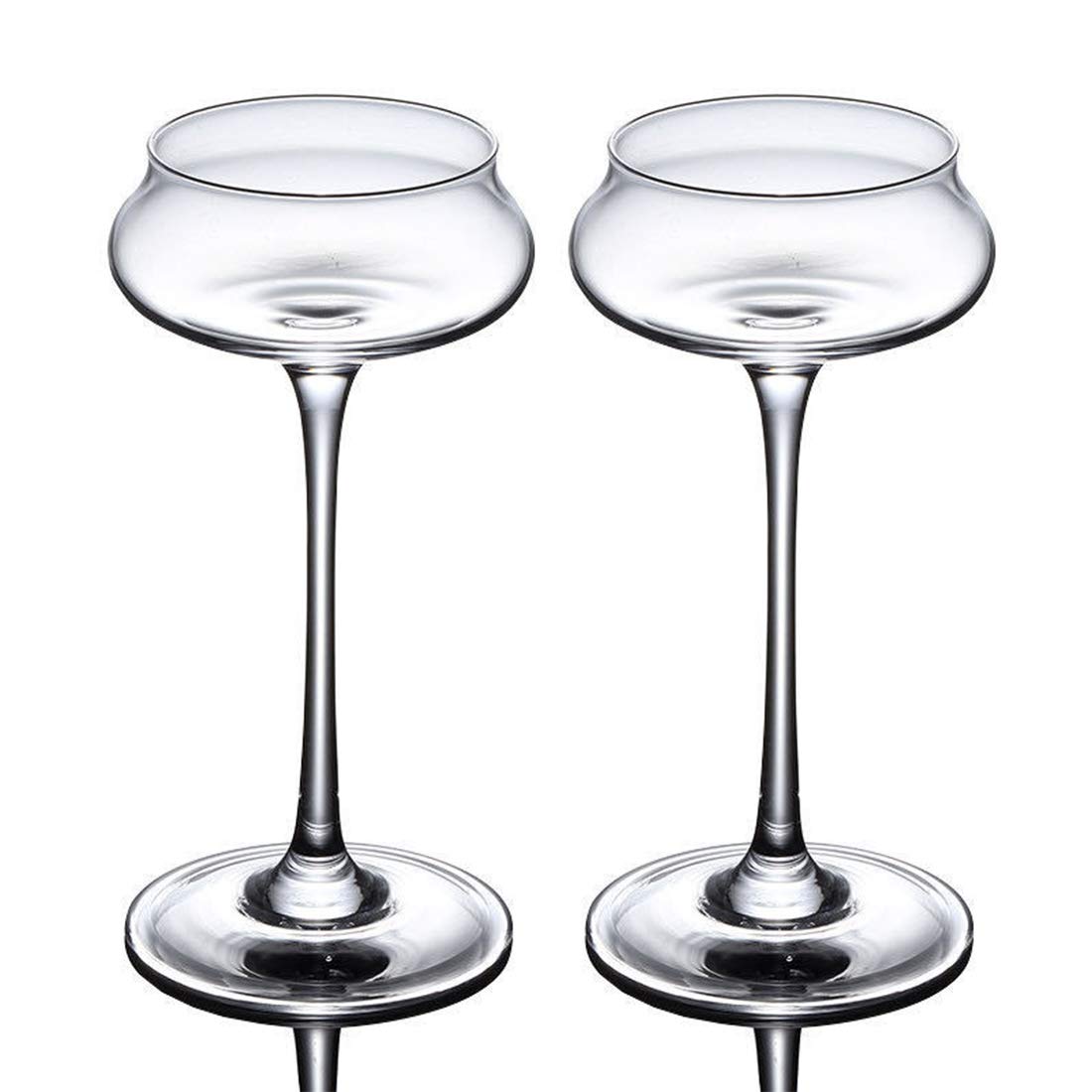 Designed Elegant Martini Glasses (Set of 2) Modern & Unique Crystal Glasses with Stem, Stemmed Glassware Set for Drinking Margarita and Mixing Colored Cocktails, Martini…