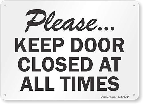 SmartSign Letrero con texto en inglés "Please Keep Door Closed At All Times", plástico de 10 x 14 pulgadas