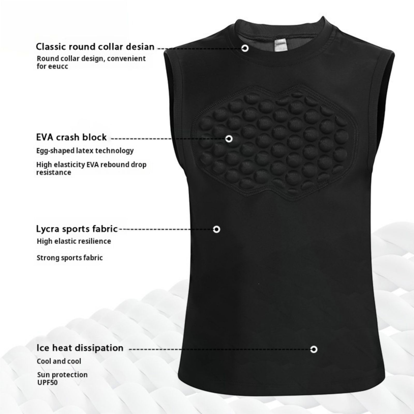 Hotfiary Youth Baseball Chest Protector Boys Heart Guard Sternum Protection Padded Compression Shirt for Football Paintball