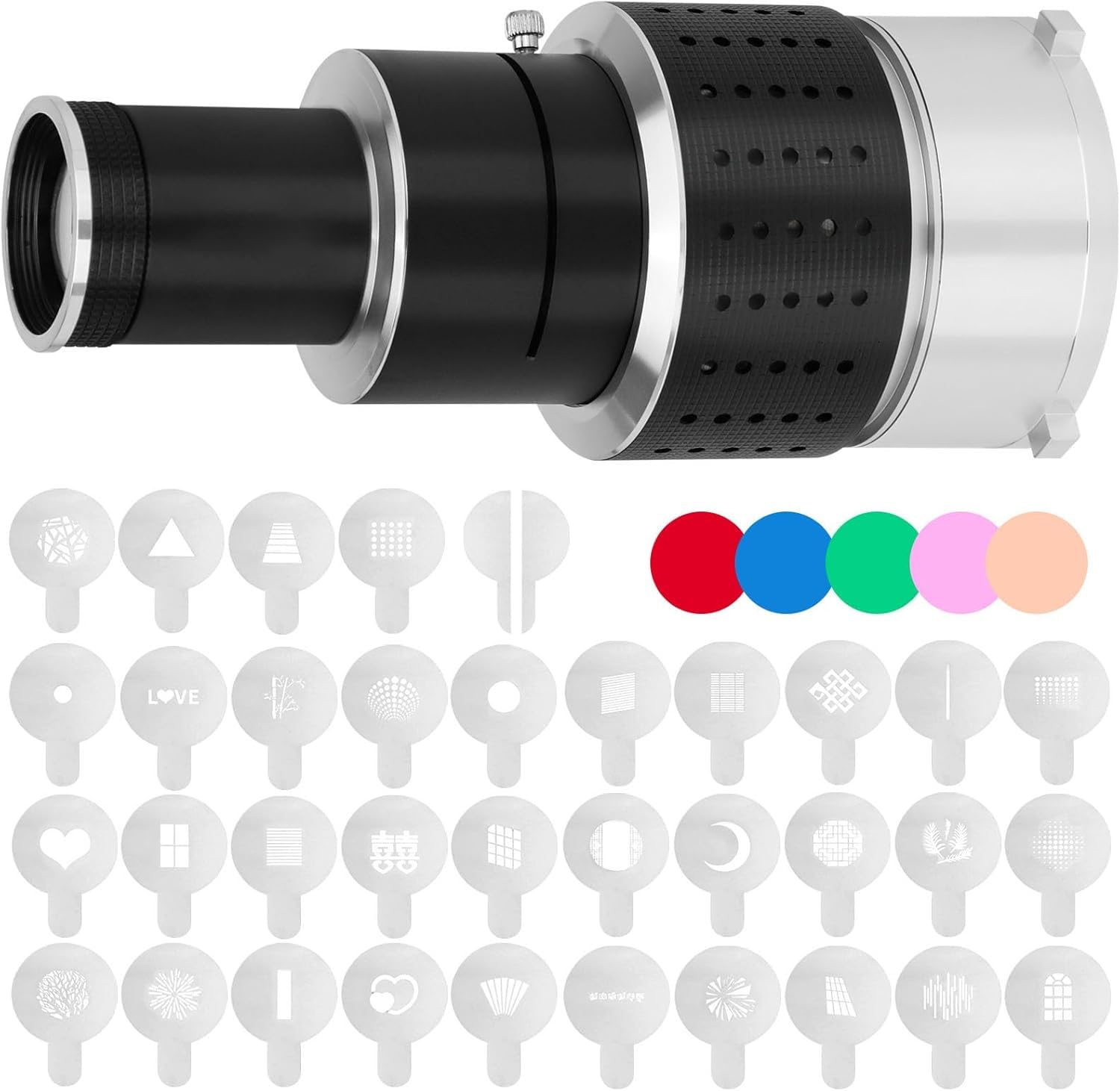 Optical Snoot Bowens Mount Projektor Flash Snoot Konische Linse mit optischer Linse Verschiedene Gobos für Aputure 100DS 100XS 200XS 200DS 300C 300DII 300X