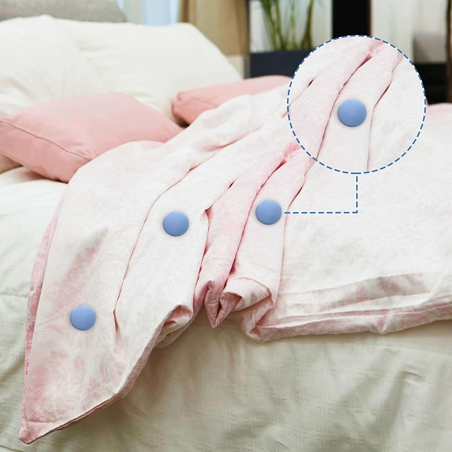 Kitcheniqa Duvet Insert Holder for Quilt, Non-Slip Cover Fixator, Duvet Clips Pins, Quilt Tucking Pins, Blanket Cover Fixing Pin, Rajai Pin Cover, Quilt Pin, Blanket Cover Tucker Pins (Blue, 16pc) 2
