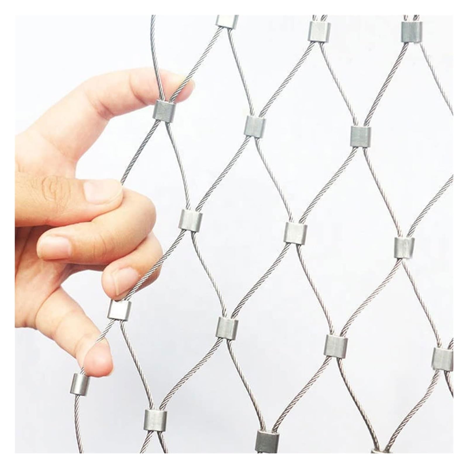 Red de seguridad para escaleras y balcones del hogar, acero inoxidable flexible en pack de 2