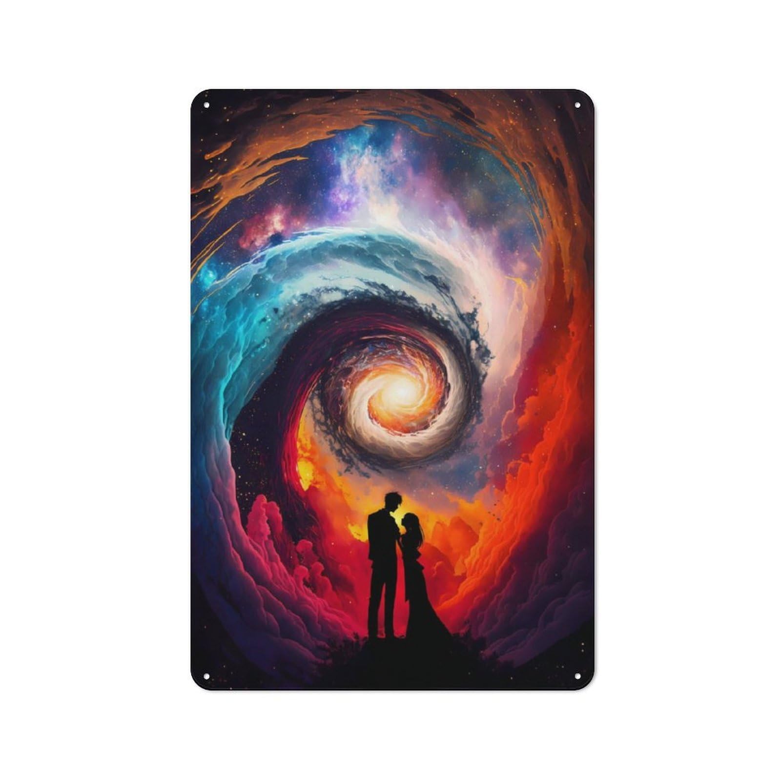 Junmoney Interstellar Love Story Classic Metal Gift Sign 30X20cm, Small Space Decor For Home, Shop, Pub Or Studio Wall
