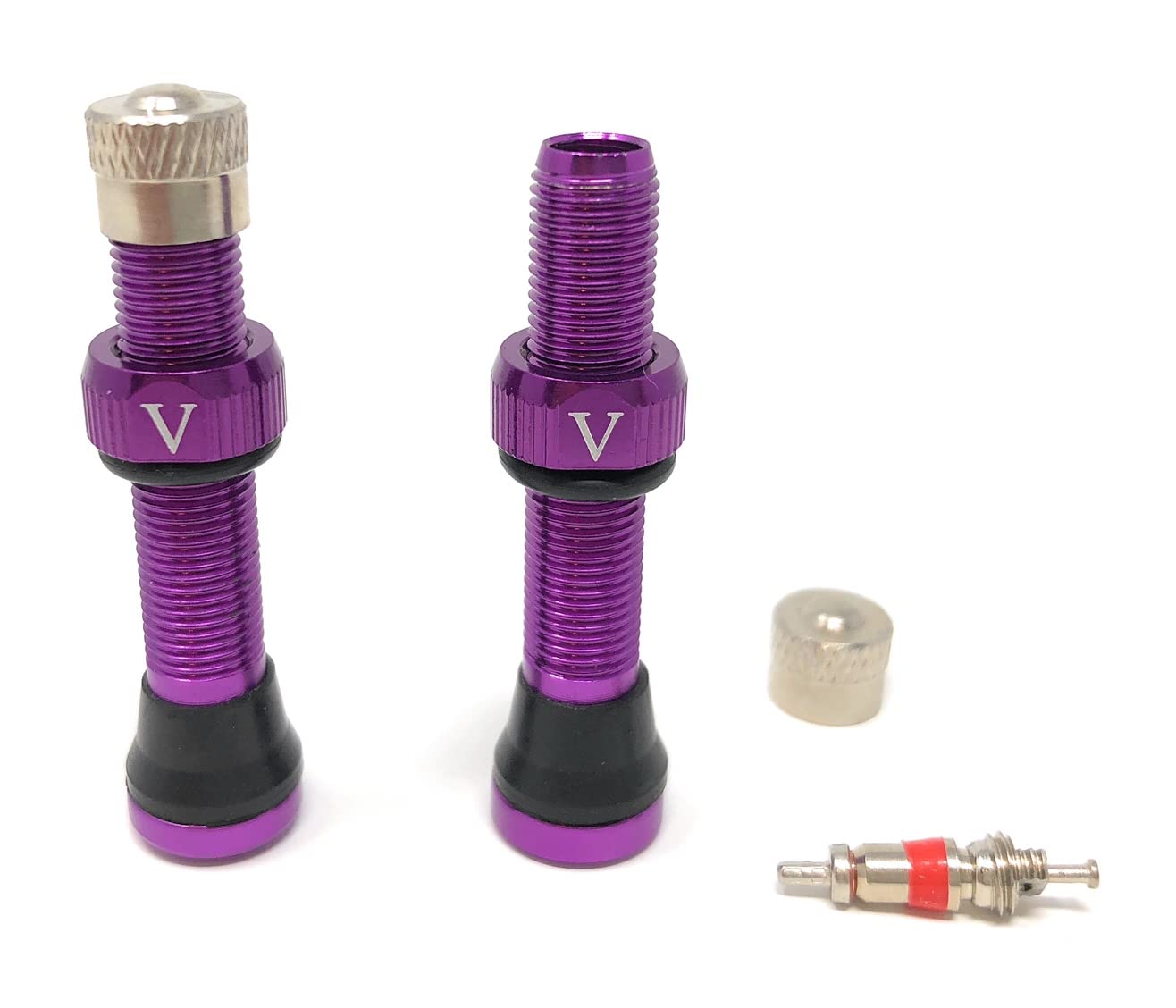 Velotubes Purple Tubeless Schrader Valves - 46Mm