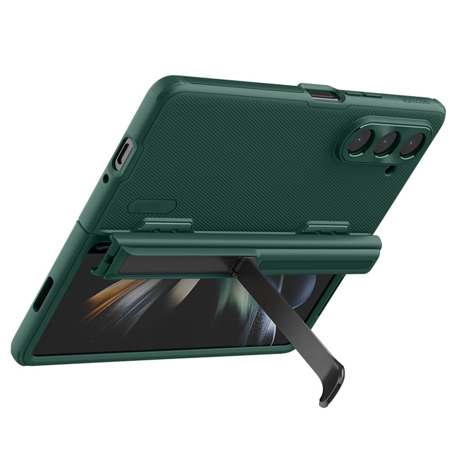 CIRONI Custodia Antiurto per Samsung Galaxy Z Fold 5, Cover con Pellicola Temperata per Schermo, Custodia con Protezione Completa,Verde