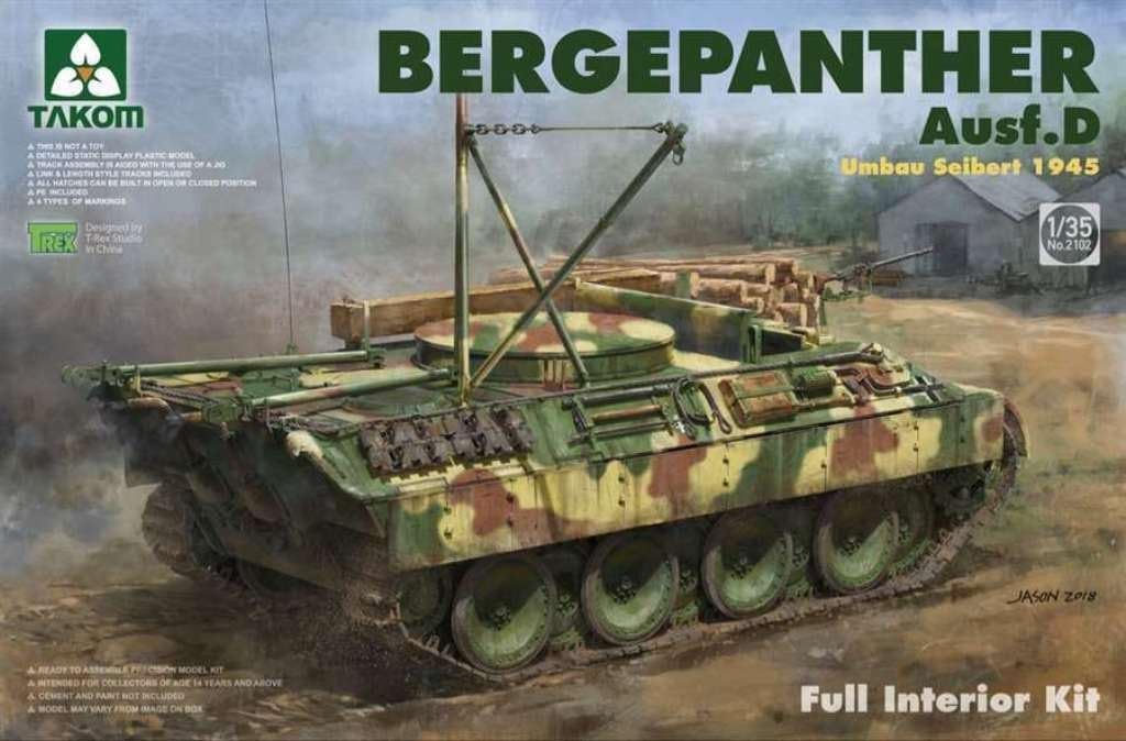 TAKOM 1:35 BergePanther Ausf.D Umbau Seibert 1945 w/ Full Interior Kit #2102