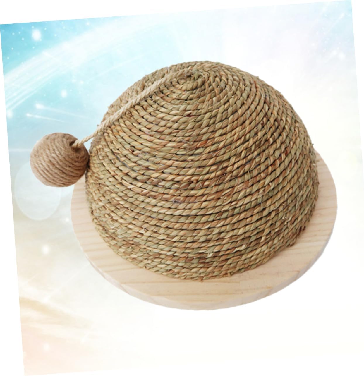 Cat Scratch Board with Catching Ball Durable Base Fine Straw Rope Indoor Cat Climbing Frame for Fun Healthy Scratching for Pet Entertainment