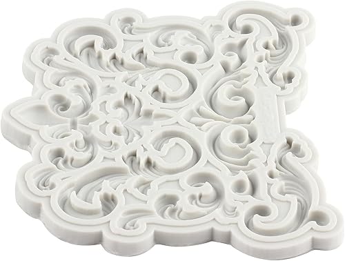 Miniatura 3 de Molde de fondant barroco Curlicues Scroll Lace Moldes de silicona Molde de filigrana 3D esculpido para decoración de pasteles de azúcar Decoración