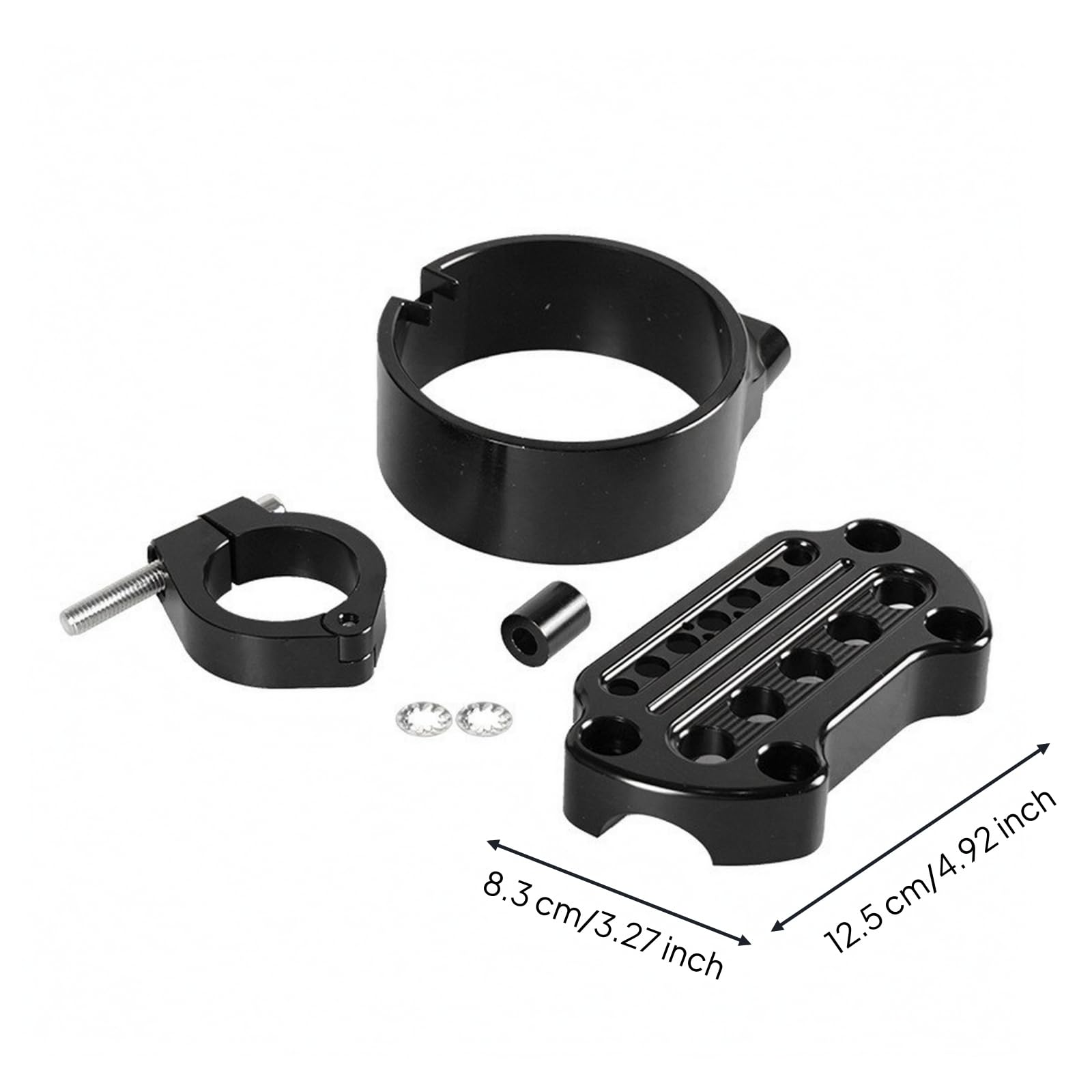 meter-Seitenmontage-Verlegungshalterungs-Kit Perfekt passend halter mit Kontrollleuchtenöffnung Stabil Instrumentenhalter für Motorradfahrer , Schwarze Halterung + Druckcode