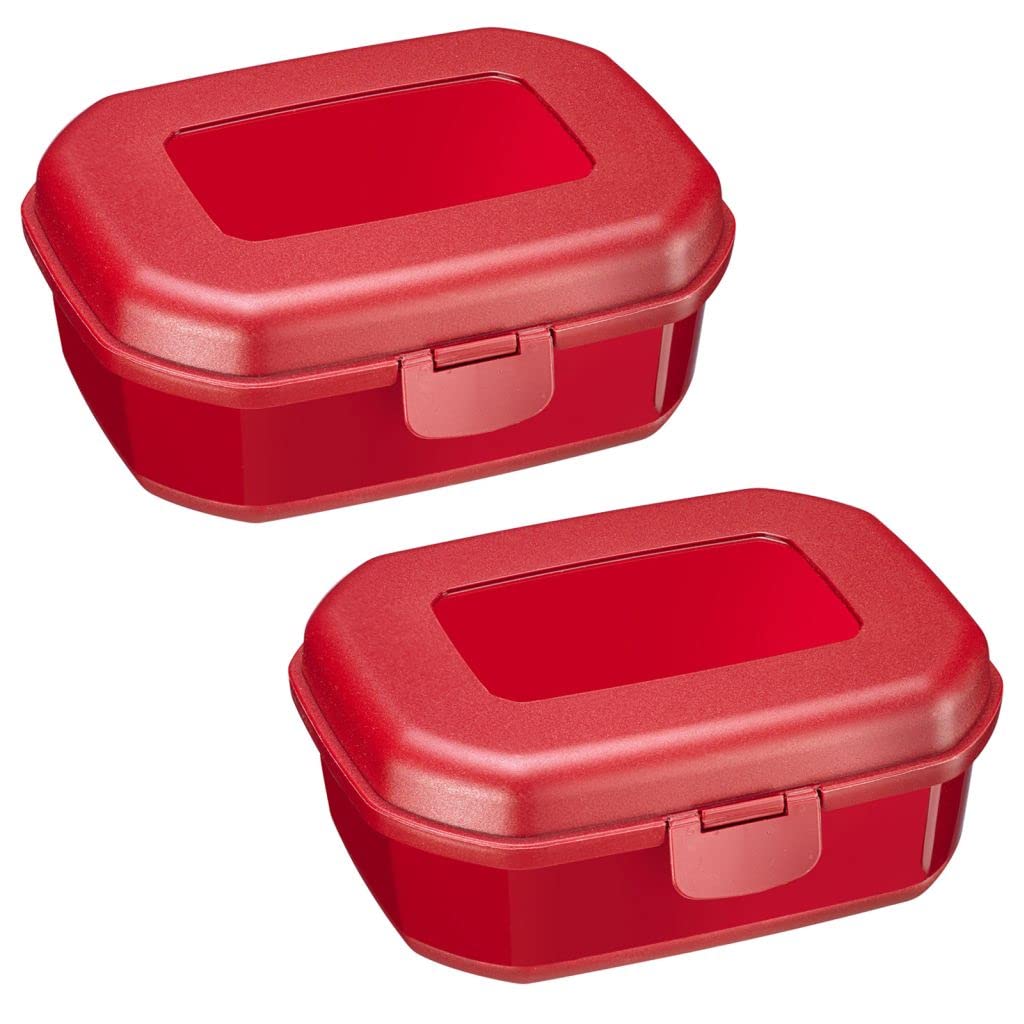 Westmark 235222E3 2 Snack boxes-maxi-935 ml, Plastic, Red-Pack of 2