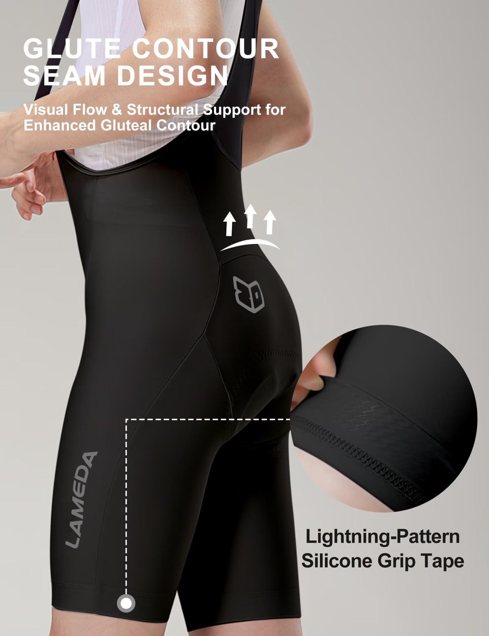 LAMEDA Cuissard Court Vélo Homme UPF50+ Pantalon Ajusté Court VTT et Route Respirant Frais Été Élastique Protection Solaire Cuissard Cyclisme