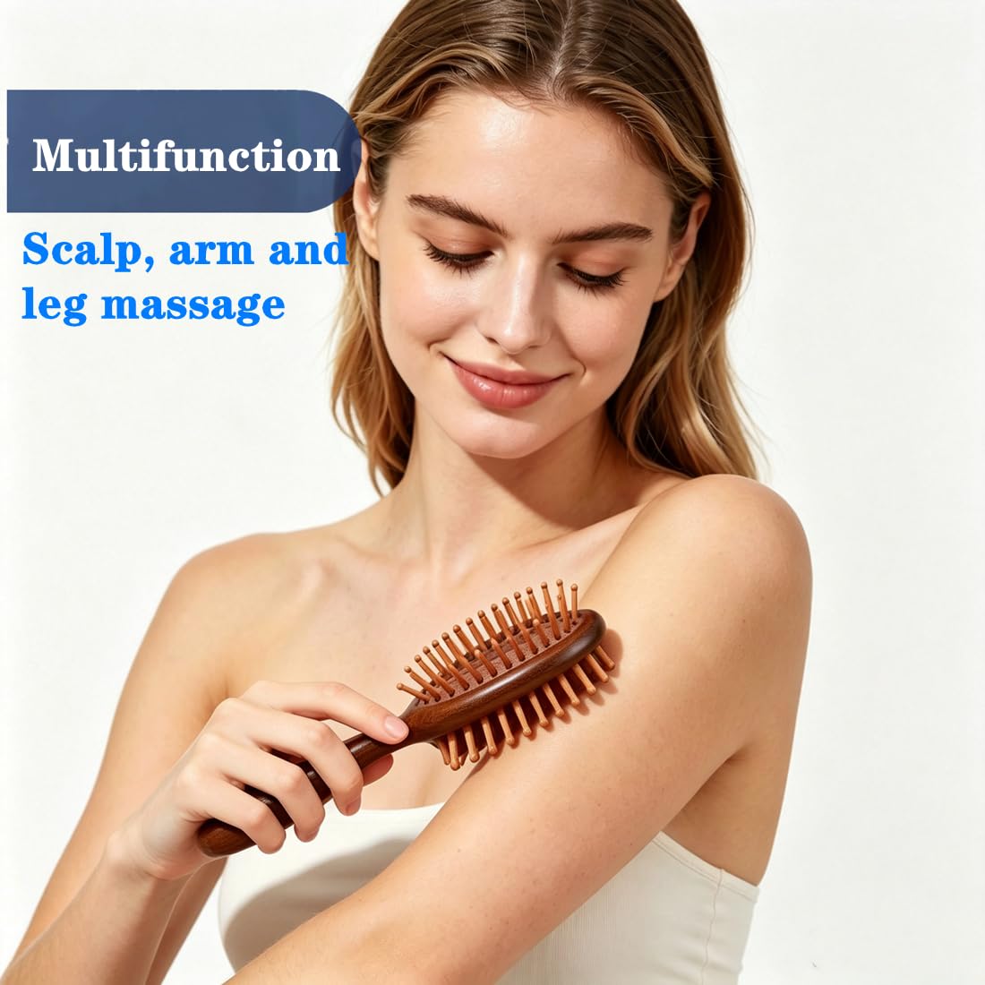 Massaggiatore per cuoio capelluto, spazzola per la crescita dei capelli, massaggiatore per la testa del cuoio capelluto, pettine disintossicante per la forfora, esfoliante per la testa (legno