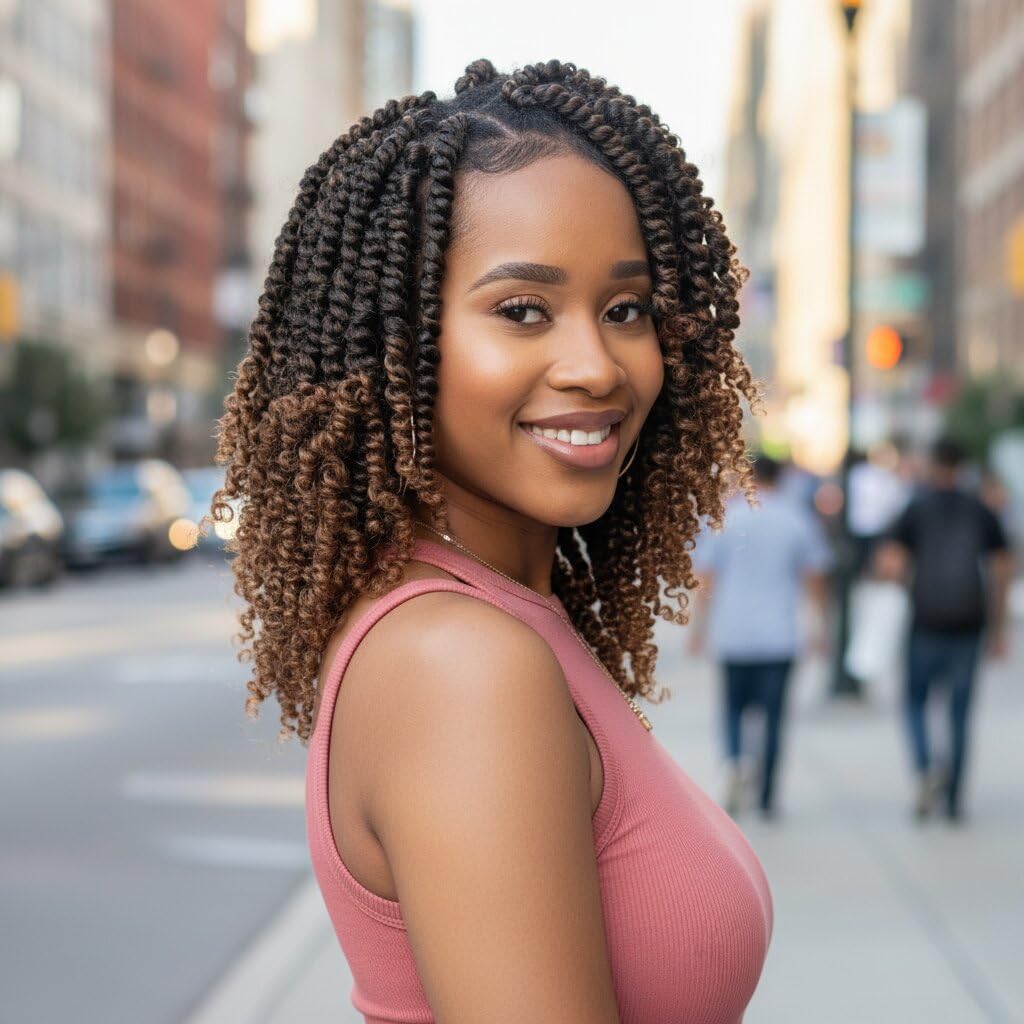 Fulcrum Passion Twist Crochet Hair 10 Inch, 8 Packs Pre Looped Passion Twist Hair, Pre-Twisted Passion Twist Crochet Hair For Black Women (10Inch (Pack of 8), T27#)
