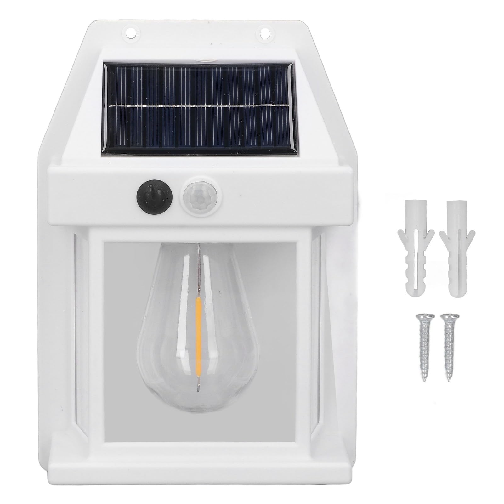 Keenso Solar Tungsten Wall Light, Outdoor Sensor Interaction Lamp, IP65 Solar Light on The Exterior Wall for Yard Garage Fence (White)