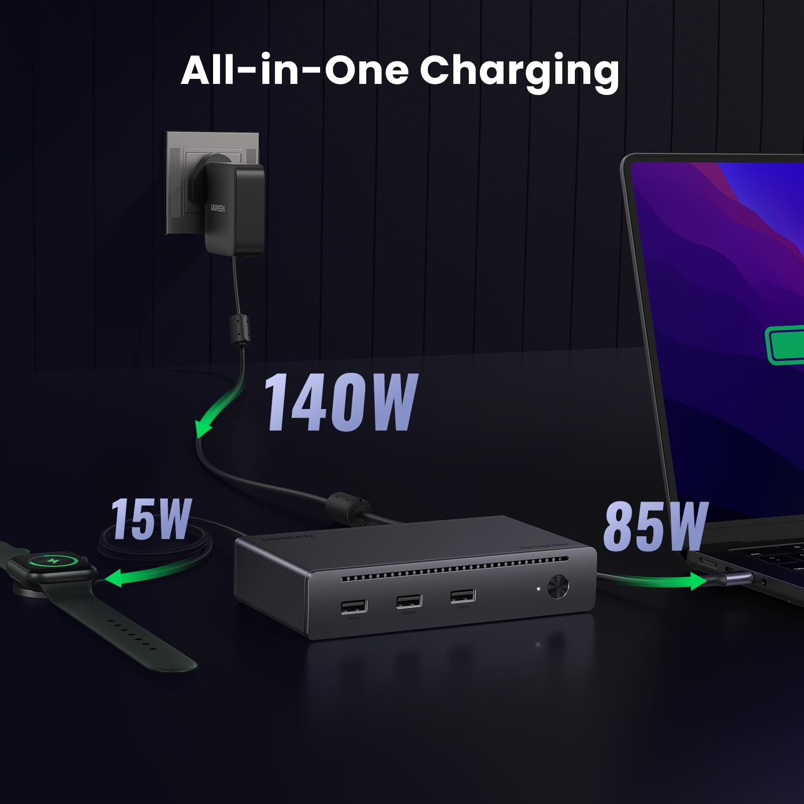 UGREEN Thunderbolt 4ドッキングステーション 8-in-1 UGREEN Thunderbolt 4 Dock, Revodok Max 208 (8-in-1), Single 8K or