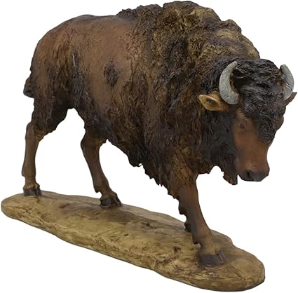 Amazon Ebros Gift 本物そっくりのネイティブアメリカンの神聖なバイソンバッファローが地面に立っている装飾置物 長さ9インチ 豊かさとマニフェストのシンボル 野生動物 トーテム スピリット 儀式 ホームアクセント装飾 置物 オブジェ オンライン通販
