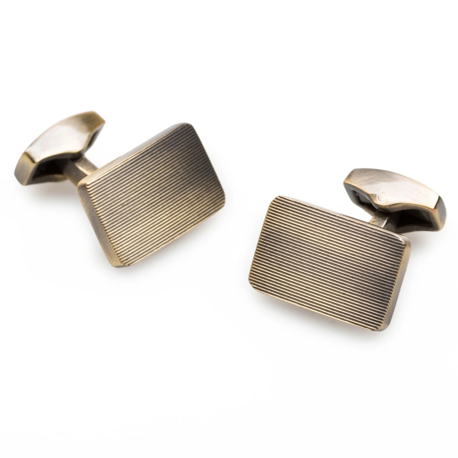 Cucinelli Antique Brass Cufflinks Rhodium Plating - Cuff Links Mens - Tuxedo Buttons & Accessories