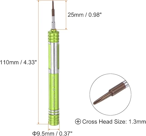 Miniatura 7 de Destornillador de precisión de aluminio de 0.047 in Phillips cabeza magnética manual en forma de bolígrafo destornillador para teléfono reloj gafas
