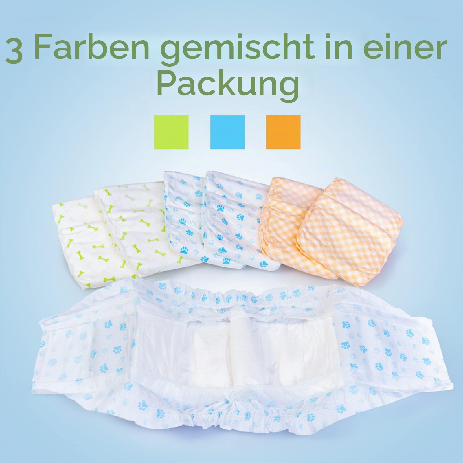 Pet Soft Hundewindeln für Rüden, Einweg-Windeln für Rüden, Super Saugfähig Rüdenwindeln mit Auslaufsicher (S 48stück)