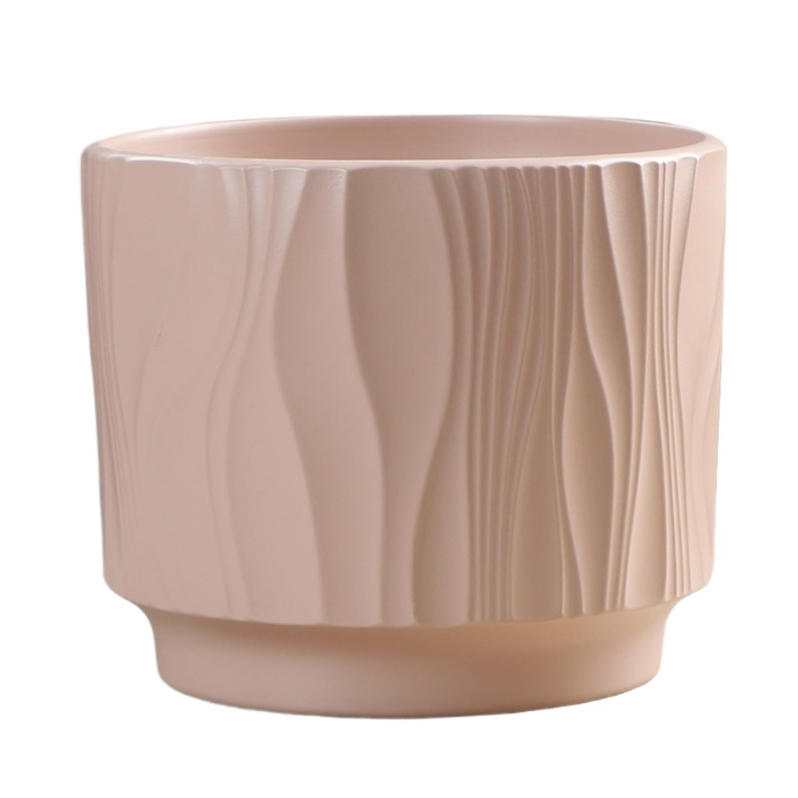 JUAKSQZYI Ceramic Plant Pots with Tray and Drainage Decorative Indoor Planter Modern Tabletop Desk Flower Pots(Pink)