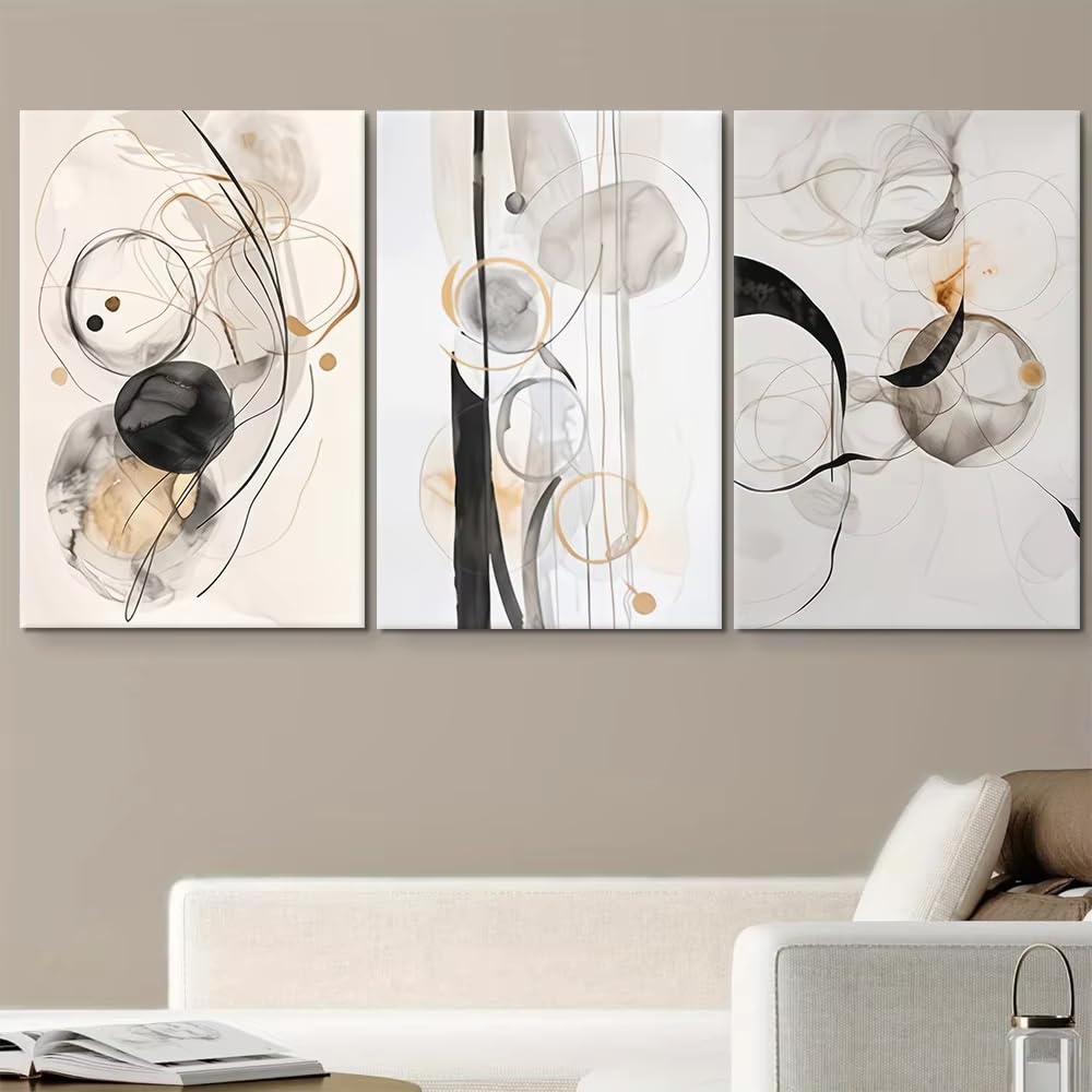 AEFOUU Modern Abstract Ink Decoration Paintings, Living Room Foyer Background Wall Hanging Paintings, Minimalist Line Art Decor(30x42cm/12x17in/Frameless)