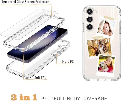 Vista 104 de Funda transparente 3 en 1 diseñada para teléfono Galaxy S21, Plus/Ultra/FE 5G Samsung, capas protectoras híbridas [protector de pantalla] Borrar 05