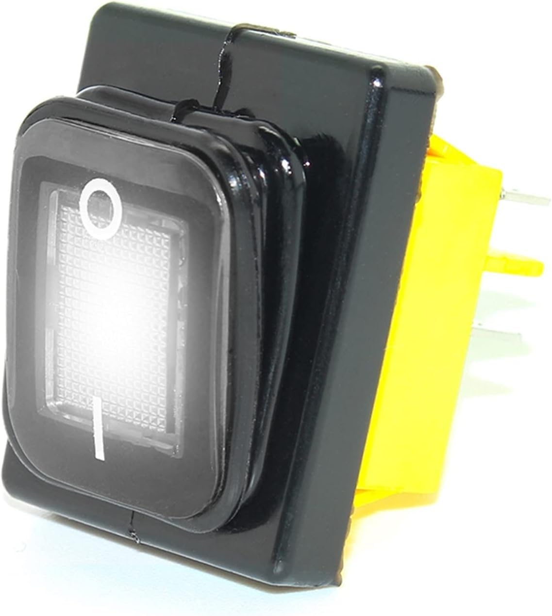 Mini Toggle Press Button Rocker Flick Switch, KCD4 T85 30A IP68 Waterproof LED Toggle Switch 4 Pin Multicolor 12V-220V Marine Frozen(Wit,110v)