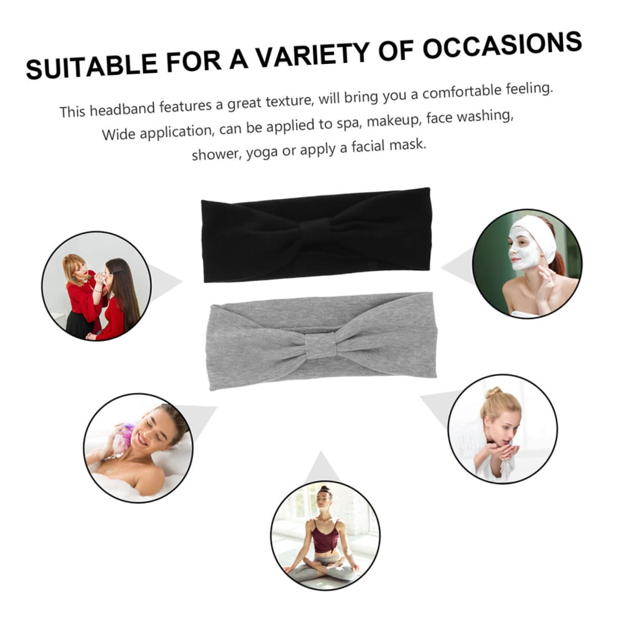 4 Pezzi Di Fascia Larga Annodata Fazzoletti Per Per Le Donne Fascia Elastica Cotone Hijab Per Le Donne ia Per Allenamento ia Per Per Le e Per Il