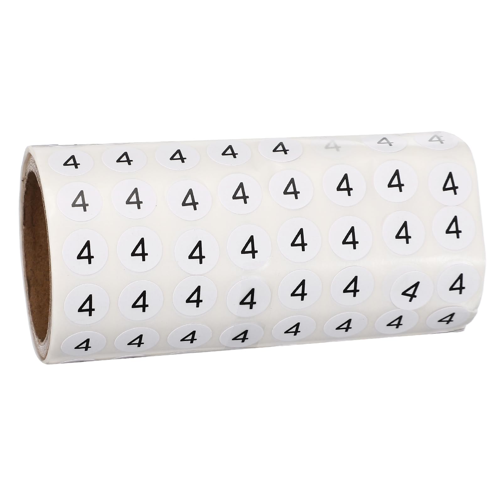 PATIKIL 1000pcs 0.4" Number Stickers, Mini Number 4 Sticker Numbers Labels Round Small Vinyl Self Adhesive Label Circle Decals 1 Roll Dots for Photo Album Poster Organize Inventory, Black