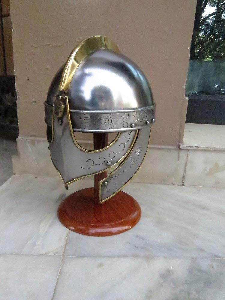 NauticalMart Medieval Viking Wolf Armor Helmet with Brass Accents