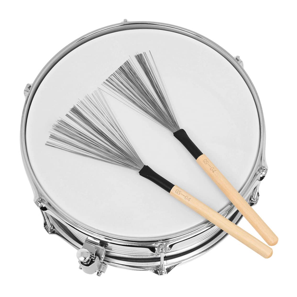 SUPVOX Lot De 3 Brosses Pour Batterie Jazz Fil Dacier Manche En Bois Accessoires Pour Instruments 2 Pièces X 3