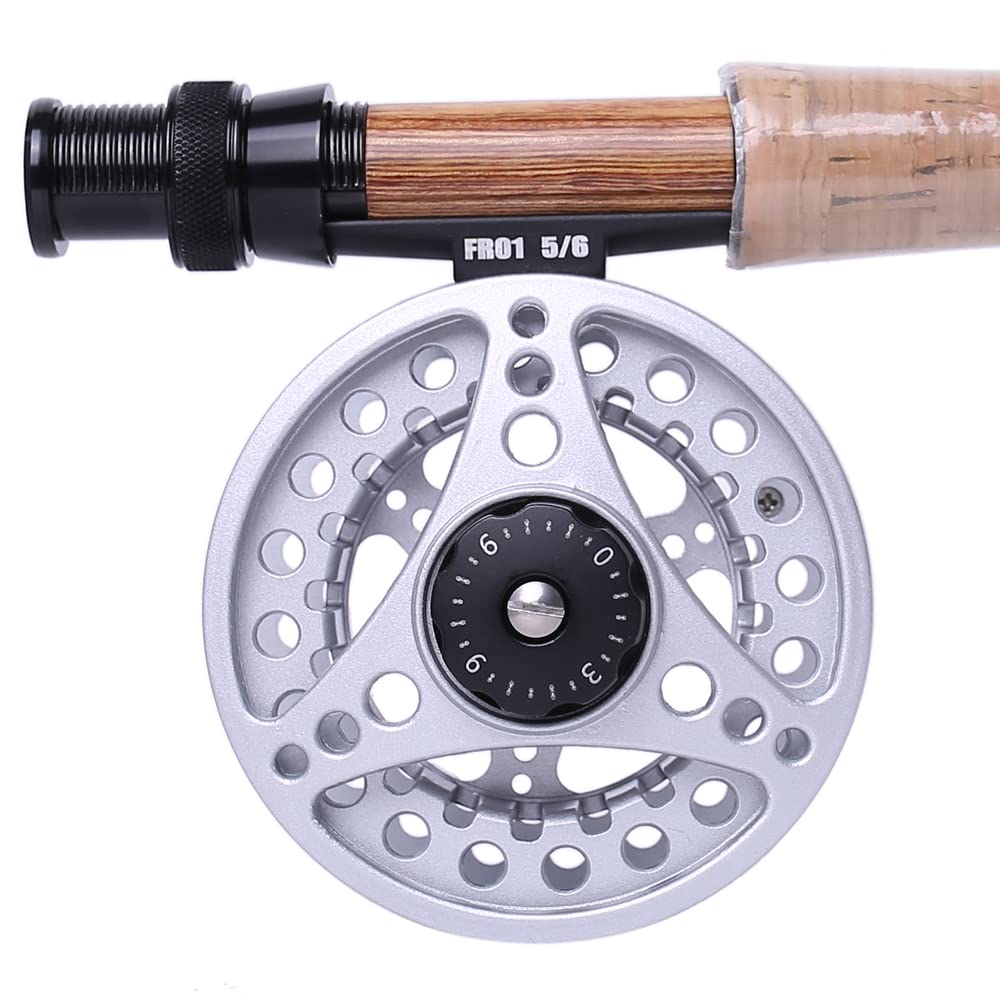 Kylebooker Carrete de pesca con mosca, eje grande con cuerpo de aluminio, carrete de mosca 3/4 wt 5/6 wt 7/8 wt