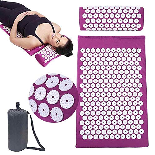 GOPAD Pain Relief Acupressure Exercise Mat and Pillow Set for Back and Neck Pain Relief, Full Body Yoga Acupuncture Mat Cushion for Sciatica, Trigger Point Therapy Muscle Relaxation(1 Pcs/multicolour)