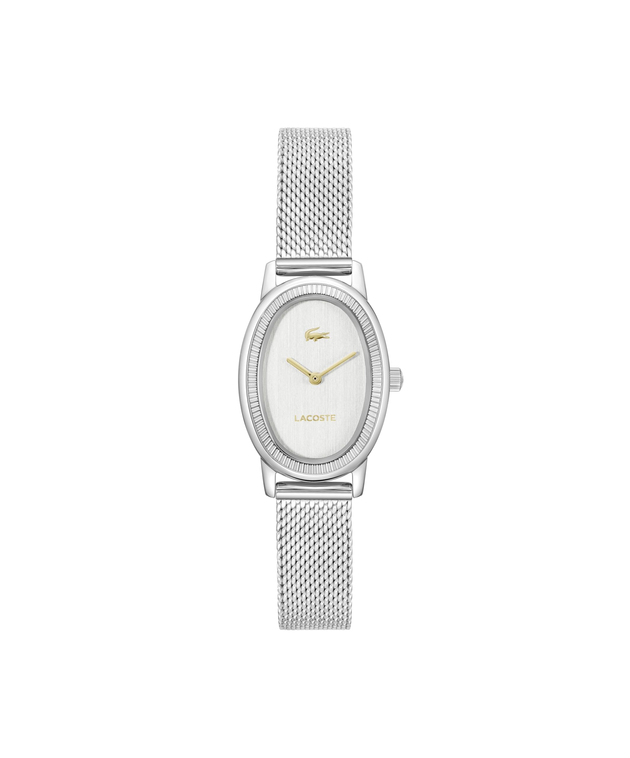 Lacoste Parisienne Women's 2H Watch – Oval Case, Fluted Bezel, Quartz Movement, Double Wrap Smooth Leather Strap, Chic and Minimalist Design - Gift for Her