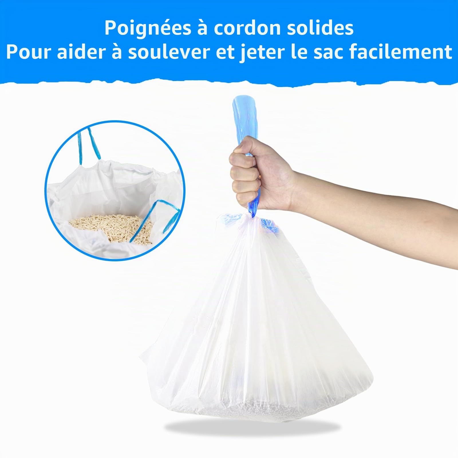 Cleanpethome Lot de 120 sacs de litière pour chat extra large
