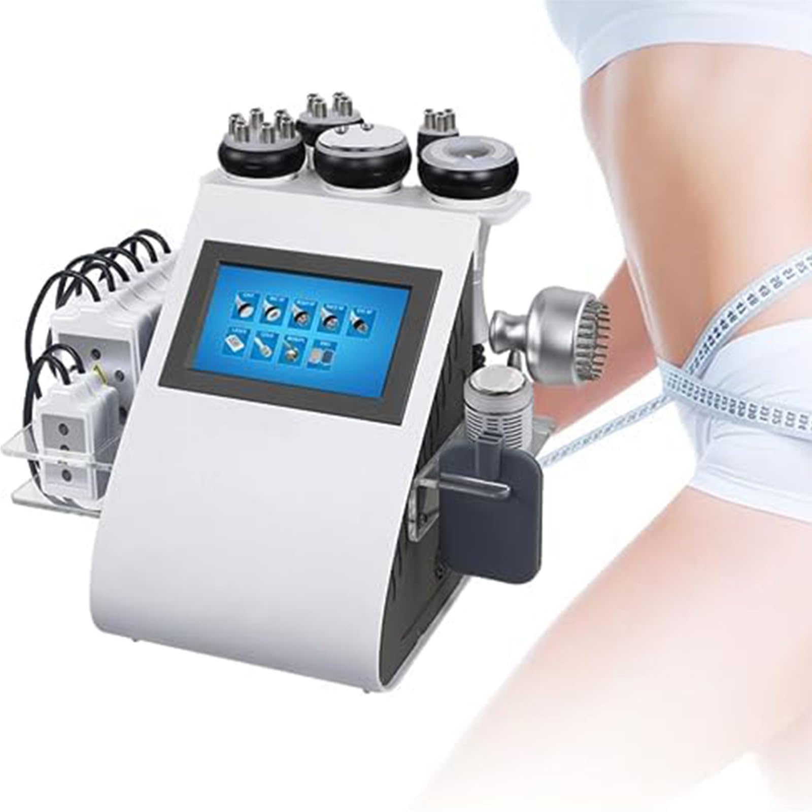Cavitation 40K Machine de Beauté à Ultrasons, Appareil De Tonification du Corps, Appareil Professionnel De Remodelage du Corps pour Le Ventre La Taille Les Jambes (9 en 1)