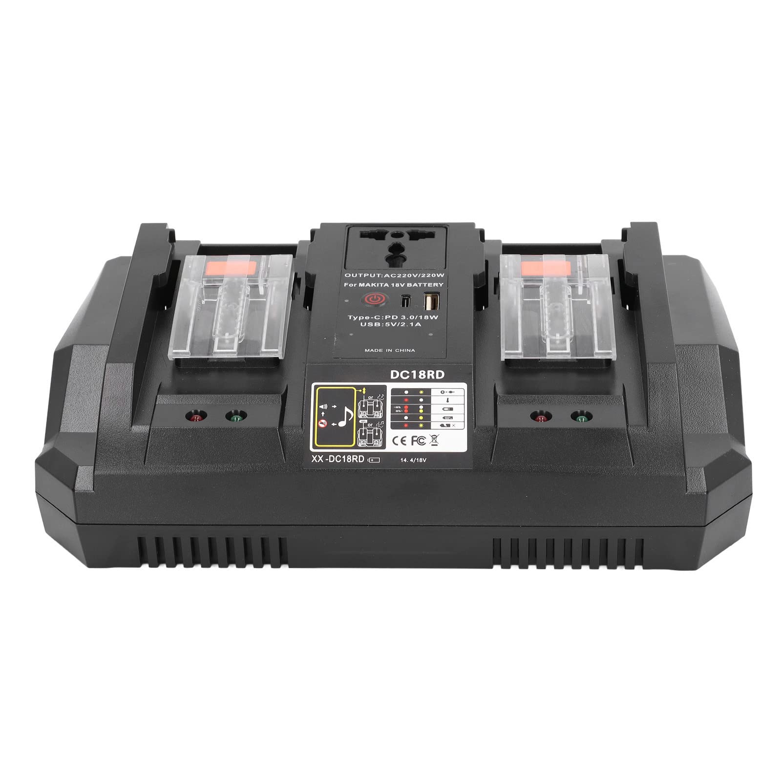 Cargador de Batería de Dos Puertos, Reemplazo de Cargador Rápido de Doble Puerto, Ahorro de Tiempo de Computadora de 100-240V (Enchufe de la UE)