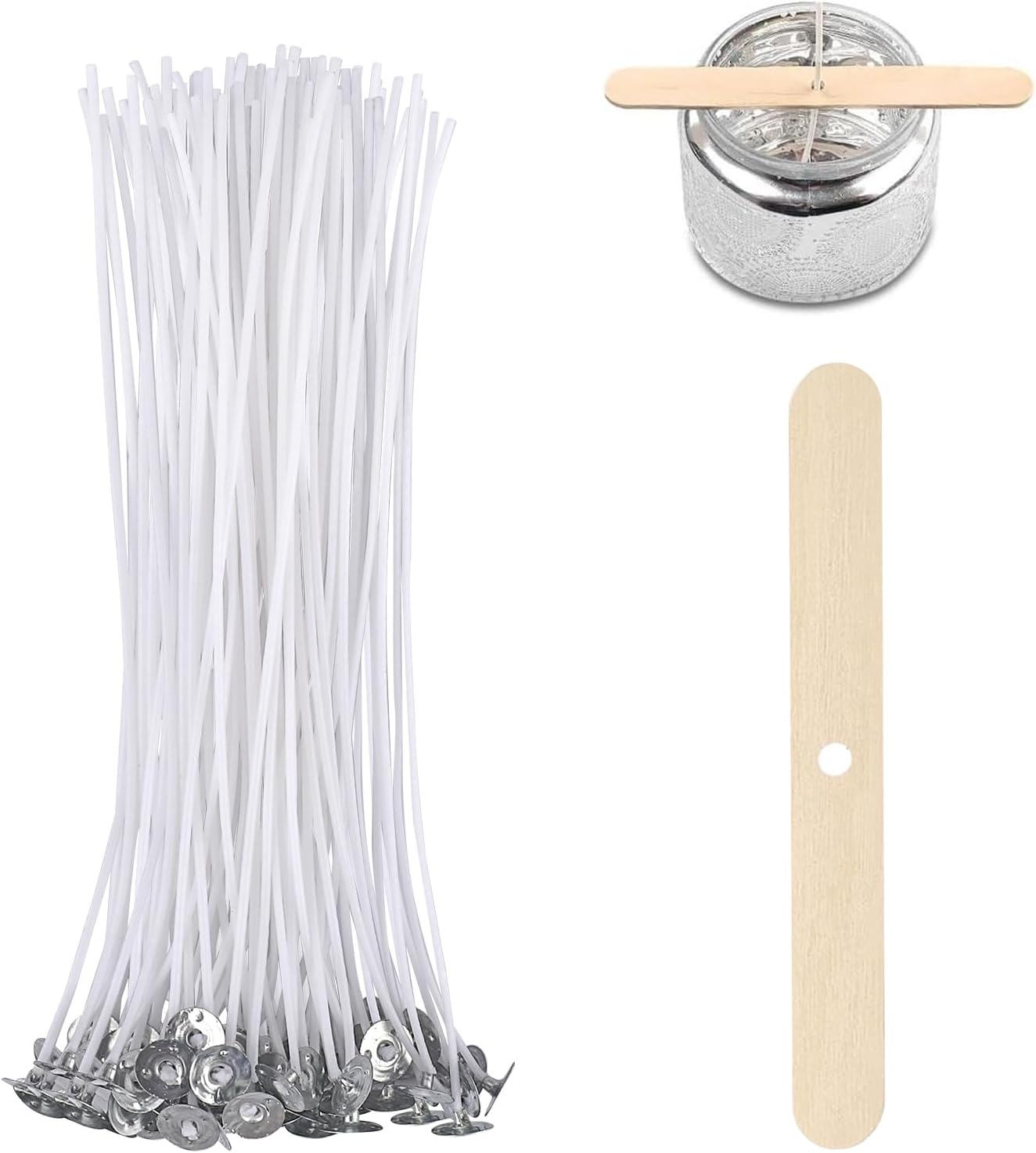 50 Stück Kerzendochte - Baumwolldochte 14cm, Vorgewachst