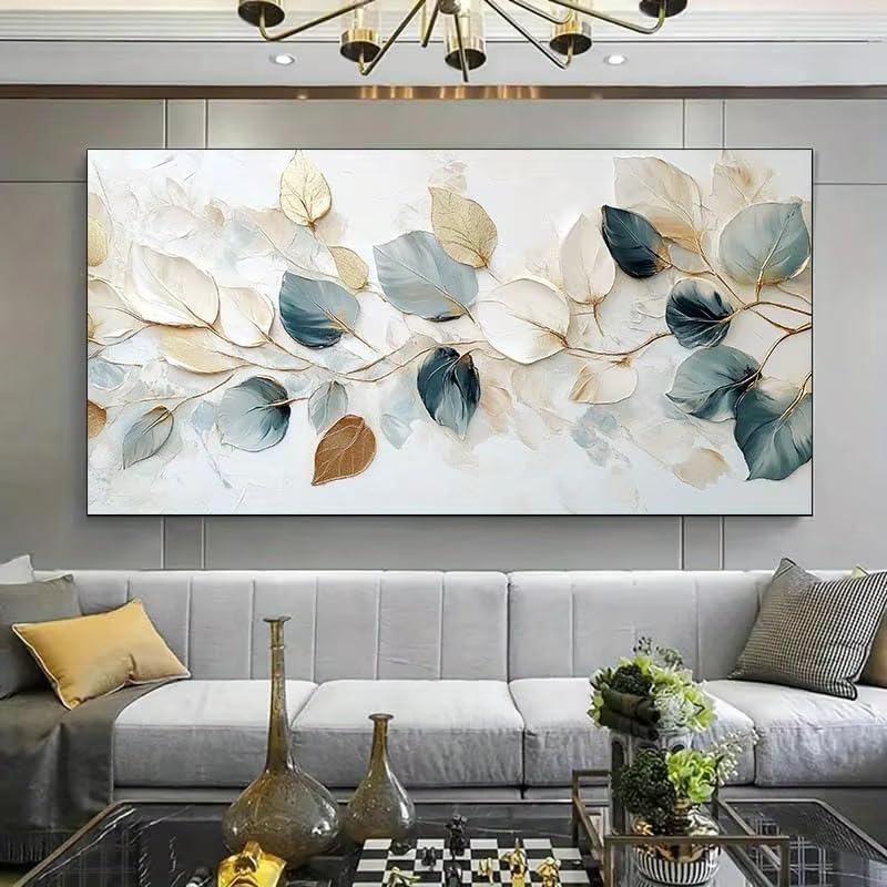 LTjiajuypd Quadro moderno su tela con delicate foglie, stile minimalista per la casa (70x140 cm)