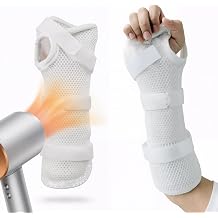 Resting Hand Splint for Carpal Tunnel, Wrist Brace Support with Moldable Thermoplastic - Low-Temperature Customizable Hand Brace for Arthritis, Tendonitis, Sprains - Fits Left or Right Hand Breathable Mesh Left, Large